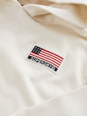 Superdry Cream Classic Flag Hoodie - Image 8 of 8
