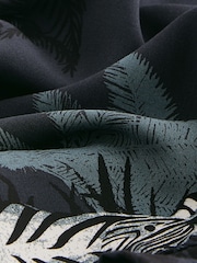 Charcoal Grey Zebra Button Through Short Set Pyjamas - Image 10 of 10