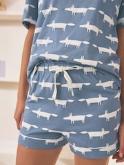 Blue Scion at Next Mr. Fox Short Set 100% Cotton Pyjamas - Image 5 of 9