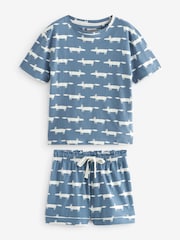 Blue Scion at Next Mr. Fox Short Set 100% Cotton Pyjamas - Image 6 of 9