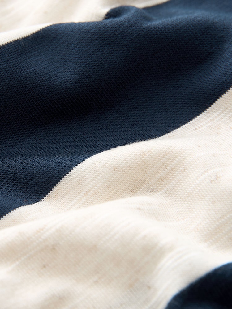 White/Blue Stripe Linen Blend Vest Shorts Set - Image 6 of 6 White/Blue Stripe Linen Blend Vest Shorts Set - Image 6 of 6