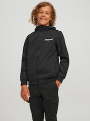 JACK & JONES Black Hooded Bomber Jacket - Image 1 of 8
