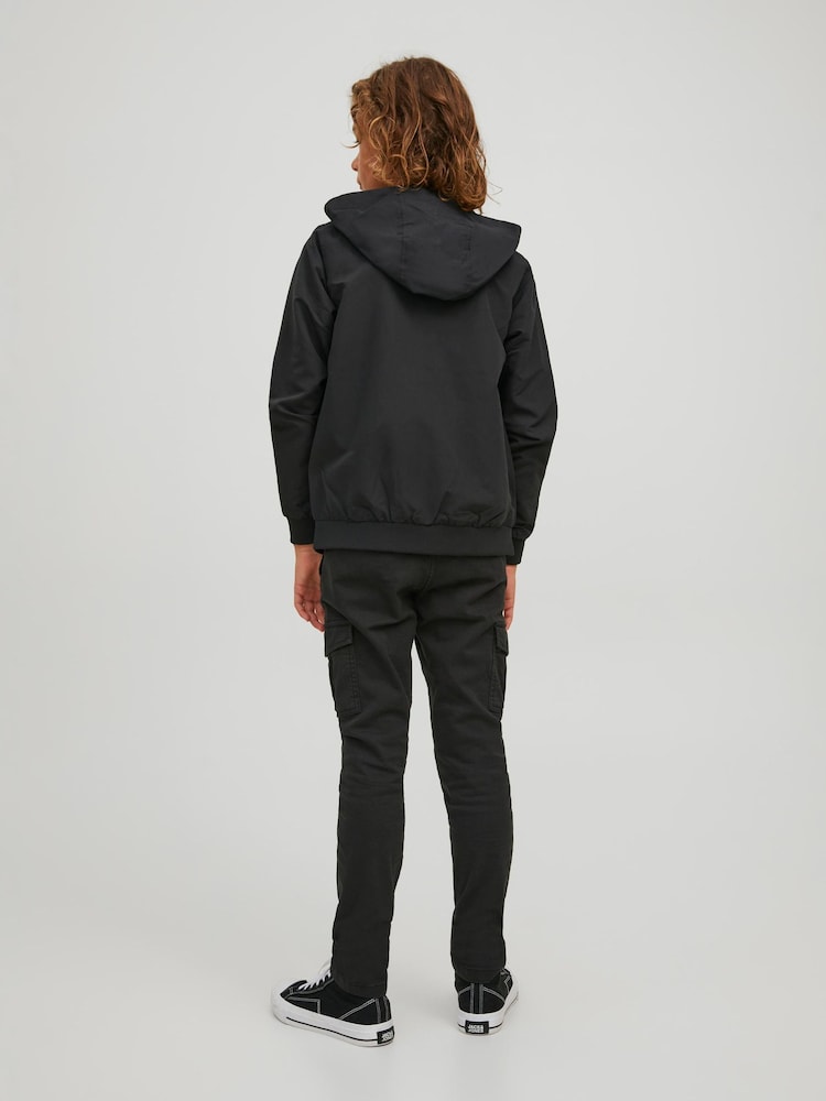 JACK & JONES Black Hooded Bomber Jacket - Image 2 of 8
