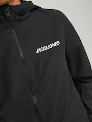 JACK & JONES Black Hooded Bomber Jacket - Image 6 of 8