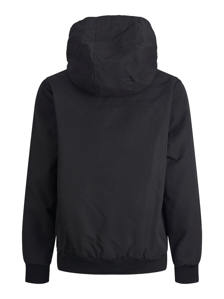 JACK & JONES Black Hooded Bomber Jacket - Image 8 of 8