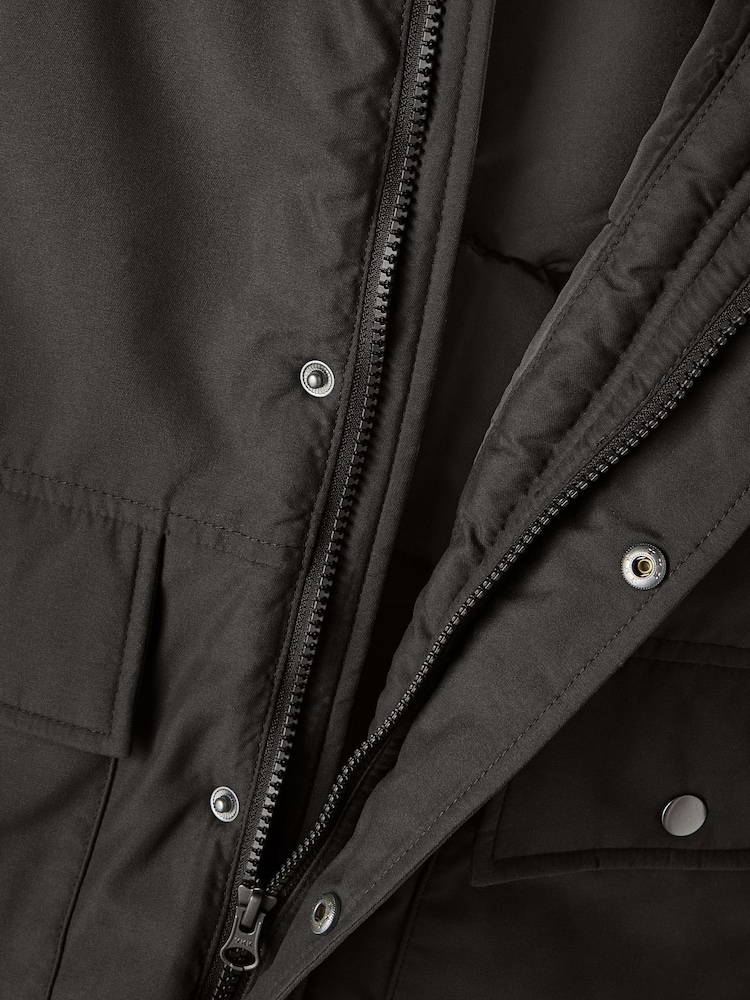Name It Black Zip Up Faux Fur Parka Jacket - Image 5 of 5