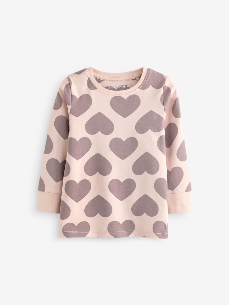 Neutral/ Pink Heart Stampy Pyjamas 3 Pack (9mths-16yrs) - Image 11 of 13