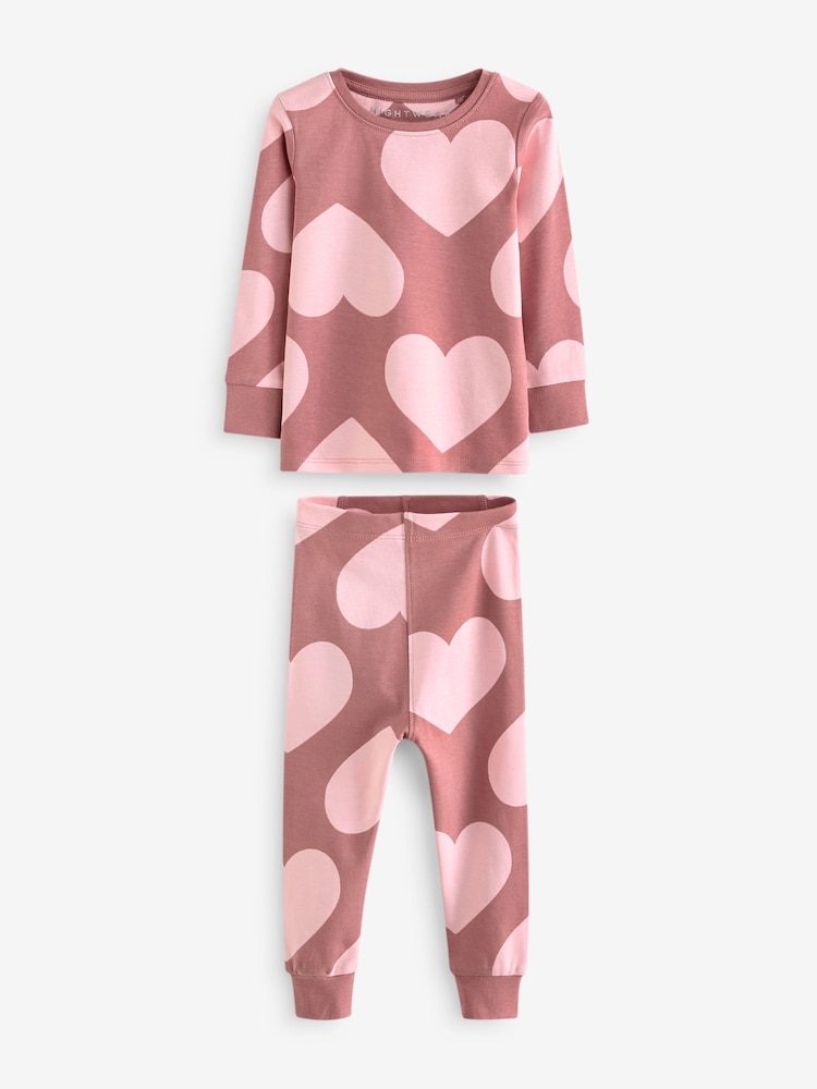 Neutral/ Pink Heart Stampy Pyjamas 3 Pack (9mths-16yrs) - Image 7 of 13