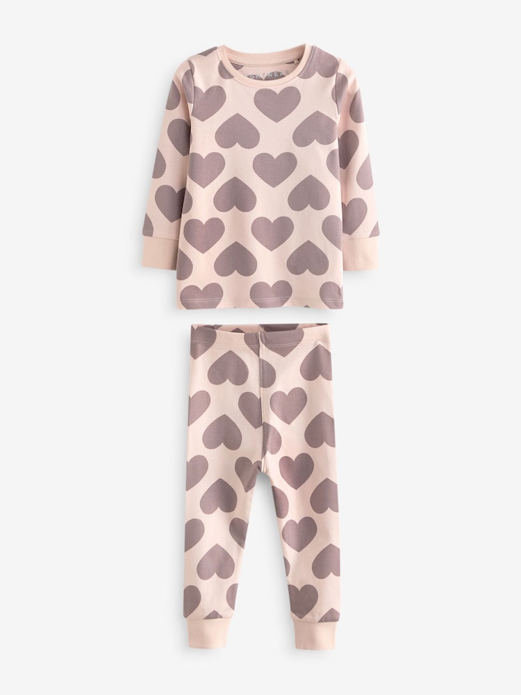 Neutral/ Pink Heart Stampy Pyjamas 3 Pack (9mths-16yrs) - Image 8 of 13