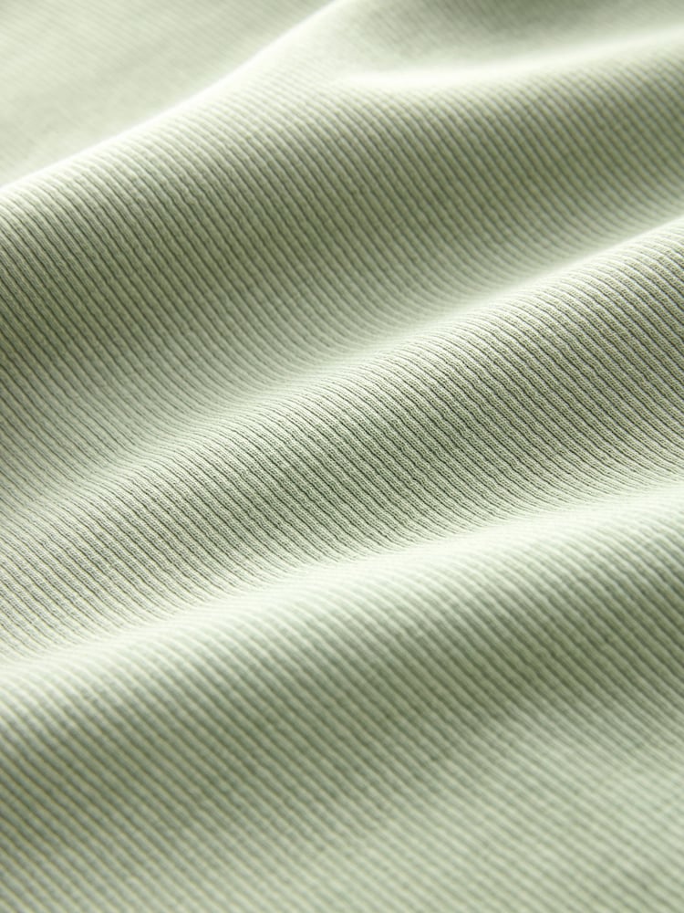 Sage Green Rib Vest Short 100% Cotton Pyjamas Set - Image 9 of 9 Sage Green Rib Vest Short 100% Cotton Pyjamas Set - Image 9 of 9