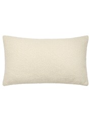 Furn Cream Malham Shearling Fleece Rectangular Feather Filled Cushion - Image 2 of 4