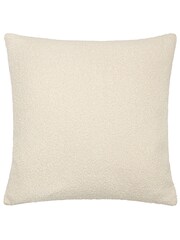 Furn Cream Malham Shearling Fleece Square Feather Filled Cushion - Image 3 of 5