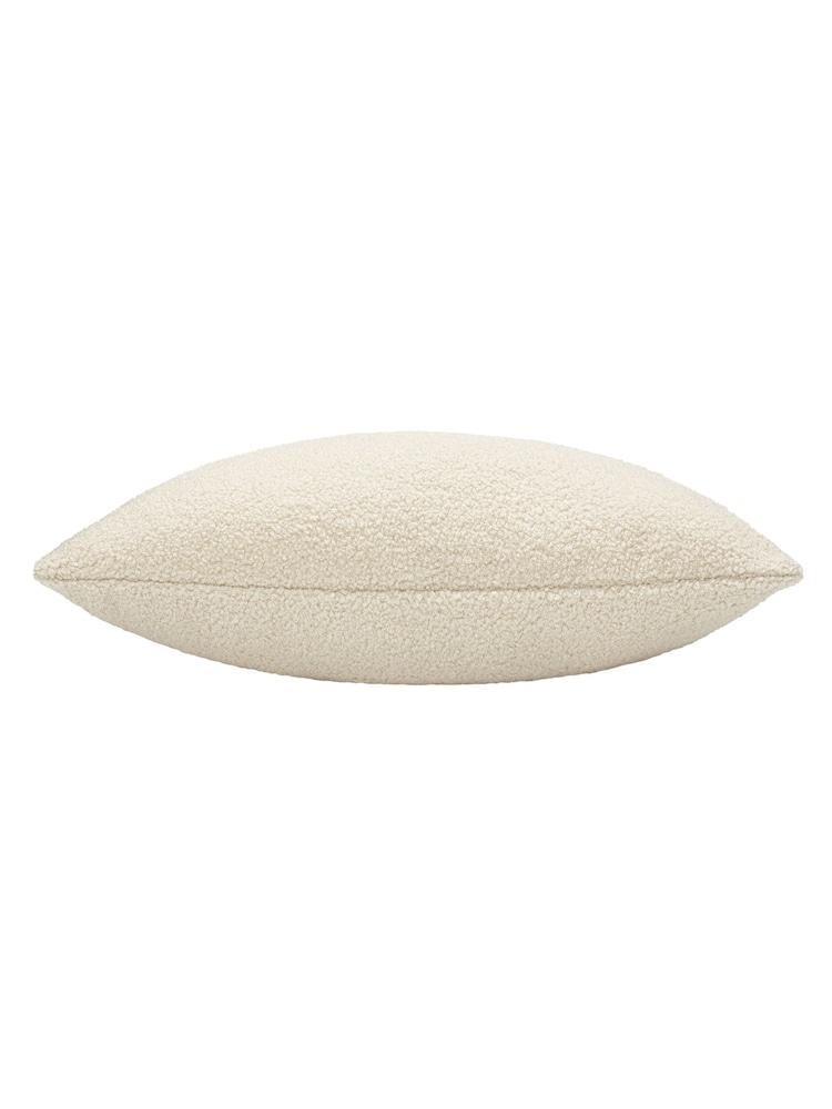 Furn Cream Malham Shearling Fleece Square Feather Filled Cushion - Image 5 of 5