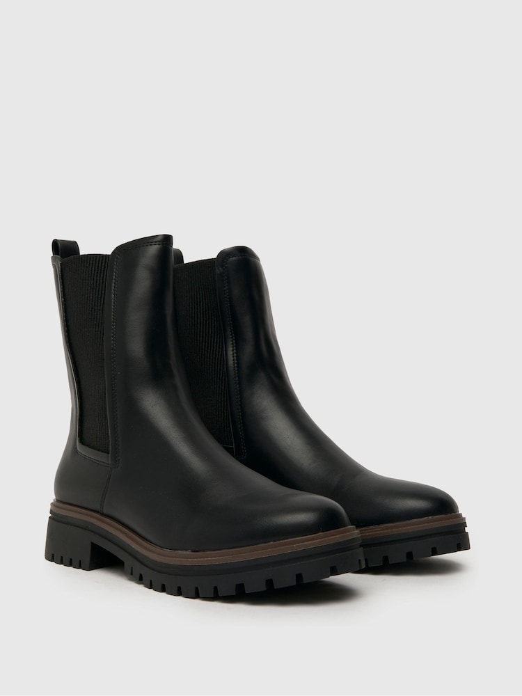Črni škornji z debelim podplatom Schuh Amara Chelsea - Slika 2 iz 4 Črni škornji z debelim podplatom Schuh Amara Chelsea - Slika 2 iz 4