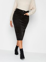 M&Co Black Midi Cord Cotton Skirt - Image 1 of 4