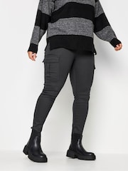 Yours Curve Grey Cargo Grace Jeggings - Image 1 of 4