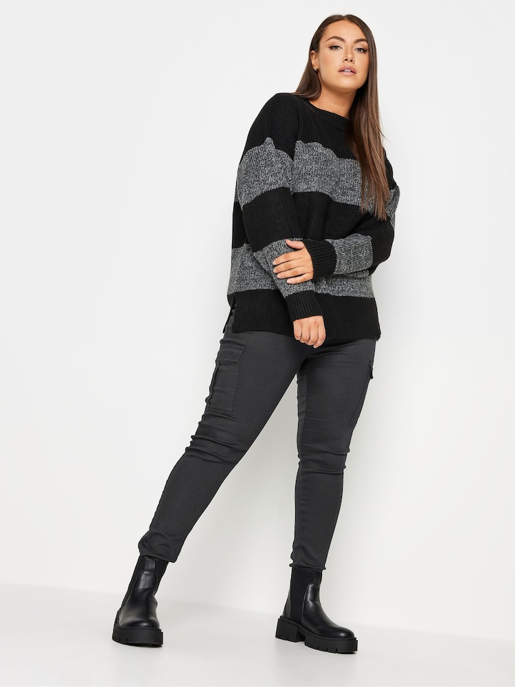 Yours Curve Grey Cargo Grace Jeggings - Image 2 of 4