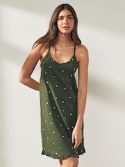 Khaki Spot 100% Cotton Slip Nightie - Image 3 of 7