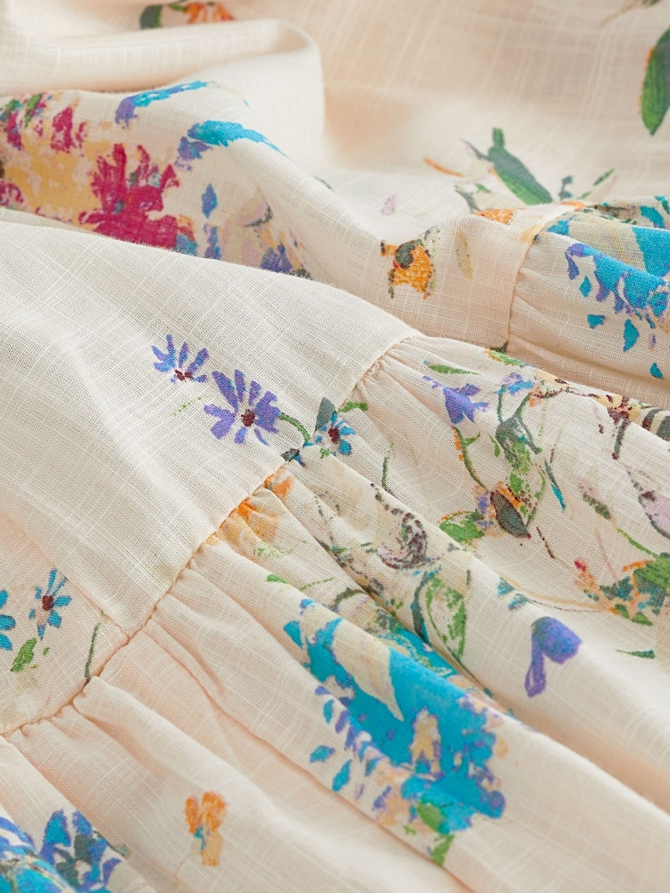 Cream Floral Cotton Frill Nightie - Image 7 of 7