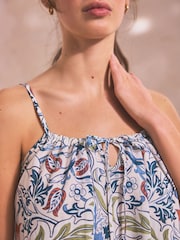 Navy Floral Morris & Co. Floral Slip With Linen - Image 5 of 7