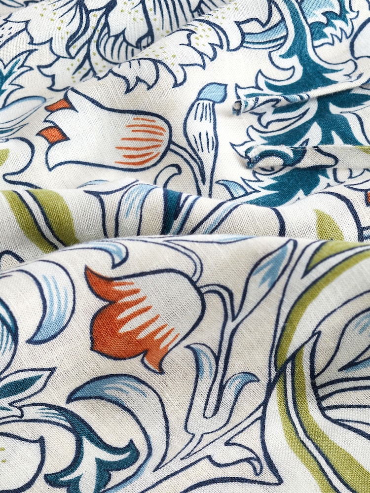Navy Floral Morris & Co. Floral Slip With Linen - Image 7 of 7
