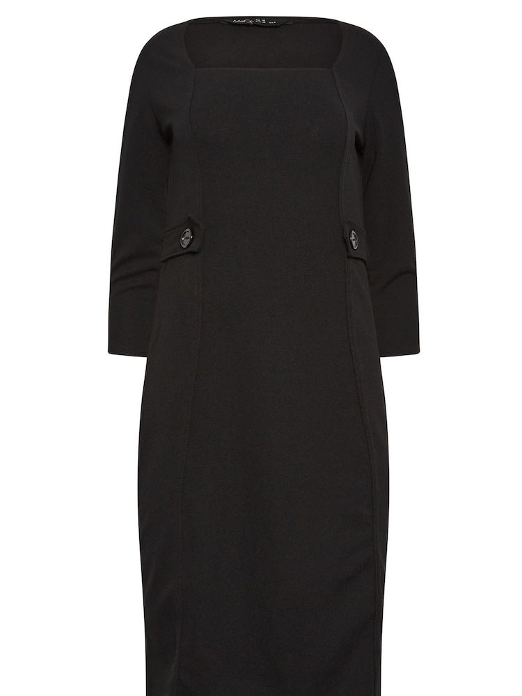 M&Co Black Dark Petite Scuba Dress - Image 5 of 5