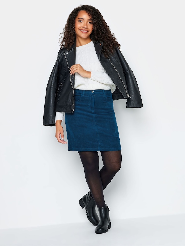 Blau - M&Co Rock in A-Linie aus Baumwollcord - Bild 2 von 4