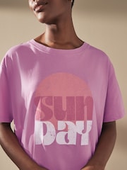 Pink Cotton Graphic Nightie - Image 4 of 7