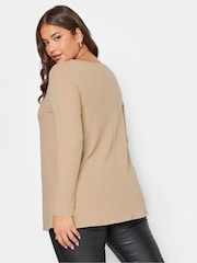 Yours Curve Brown Twist Front Rib Swing Top - Image 3 of 5