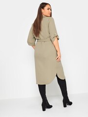 Yours Curve Natural Tab 3/4 Sleeve Dress - Image 2 of 4