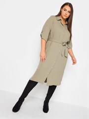 Yours Curve Natural Tab 3/4 Sleeve Dress - Image 3 of 4
