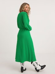 Simply Be Green Popcorn Wrap Midi Dress - Image 2 of 4
