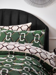 Furn Green Avalon Geometric Reversible Duvet Cover Set - Image 3 of 4