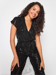 M&Co Black Sequin Jumpsuit - Image 5 of 5