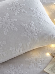 Furn White Snowflake 100% Cotton Tufted Duvet Cover Set - Image 4 of 4