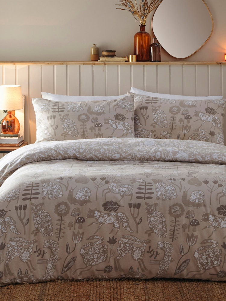 Furn Grey Nook Brushed 100% Cotton Reversible Duvet Cover Set - Image 2 of 4