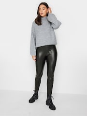 Long Tall Sally Black Leather Look Leggings - Image 2 of 3