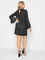 M&Co Black Shimmer Bell Sleeve Dress - Image 3 of 4