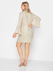 M&Co Gold Shimmer Bell Sleeve Dress - Image 4 of 5