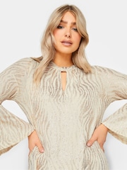 M&Co Gold Shimmer Bell Sleeve Dress - Image 5 of 5