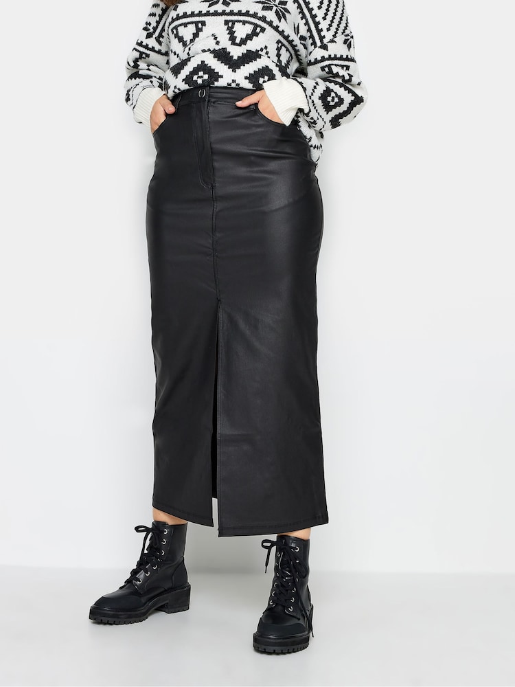 Long Tall Sally Black Coated Skirt - Image 1 of 4