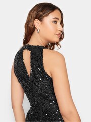 Long Tall Sally Black Halter Neck Sequin Jumpsuit - Image 4 of 5