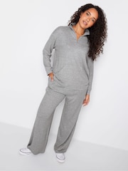 M&Co Grey Soft Touch Wide Leg Trousers - Image 1 of 5
