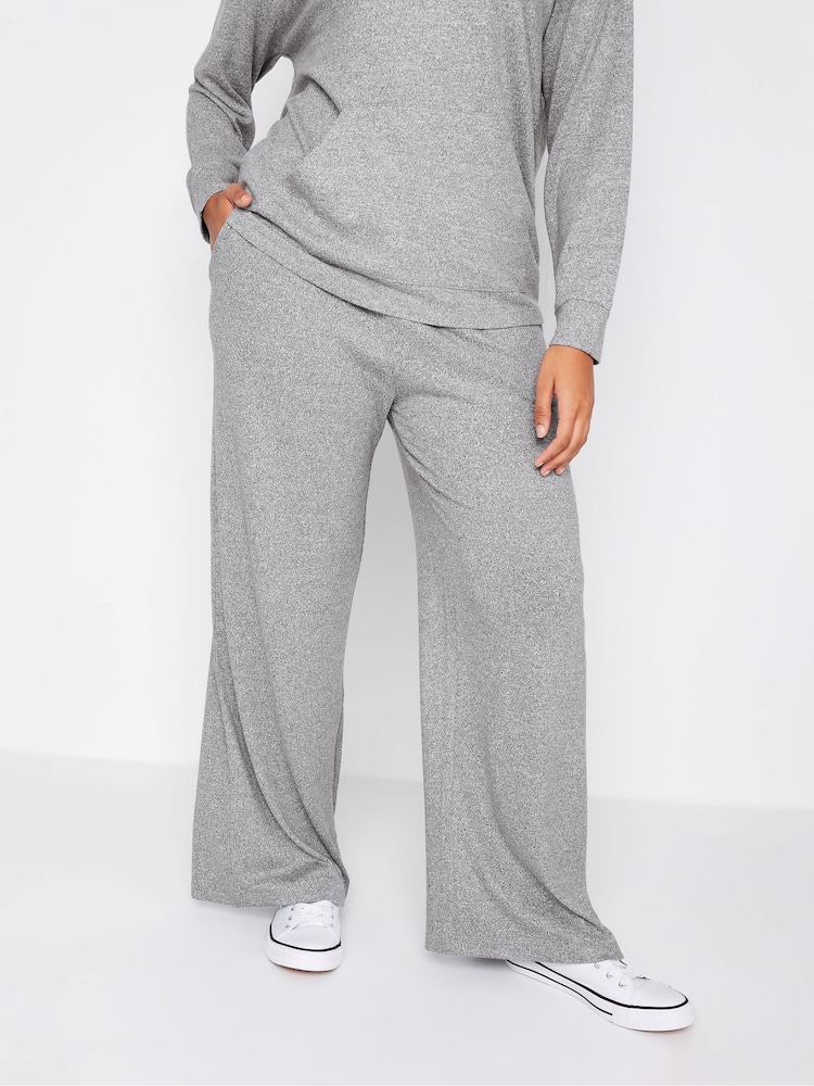 M&Co Grey Soft Touch Wide Leg Trousers - Image 2 of 5