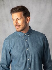 Lakeland Clothing Blue Harrison Denim 100% Cotton Shirt - Image 2 of 6