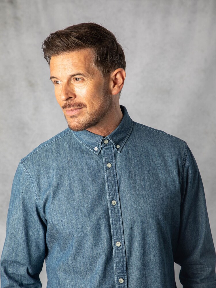Lakeland Clothing Blue Harrison Denim 100% Cotton Shirt - Image 2 of 6