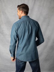 Lakeland Clothing Blue Harrison Denim 100% Cotton Shirt - Image 4 of 6