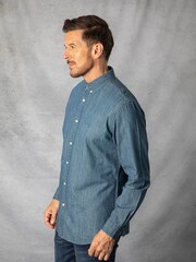 Lakeland Clothing Blue Harrison Denim 100% Cotton Shirt - Image 6 of 6