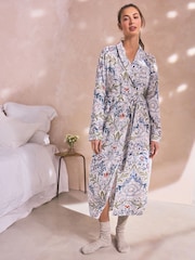 Navy Morris & Co. Floral Robe With Linen - Image 2 of 7