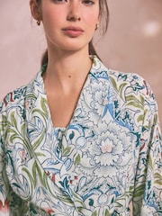 Navy Morris & Co. Floral Robe With Linen - Image 5 of 7